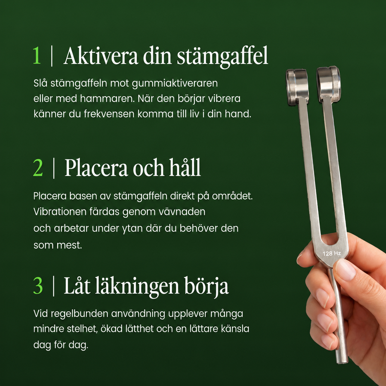 PureTone™ - 128 Hz stämgaffel för ”kroppsläkning”