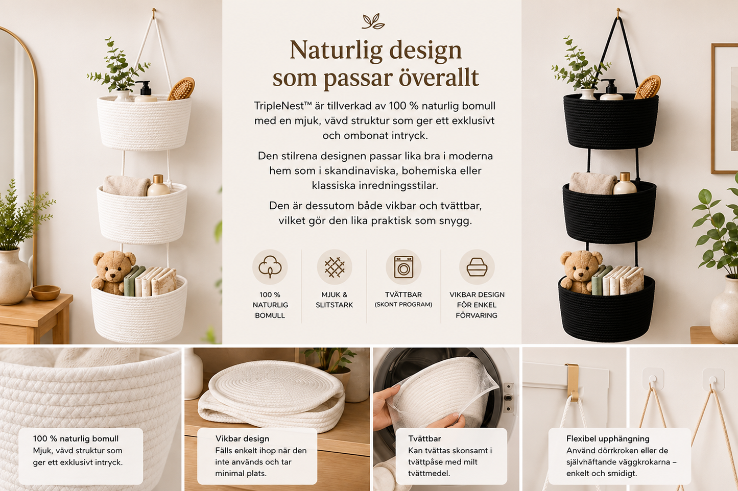 TripleNest™ – Hängande Förvaringskorg