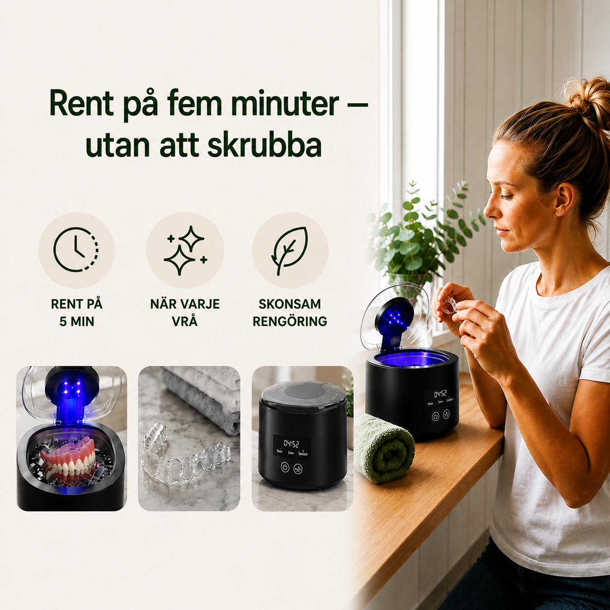 DentaPod™ – Ultraljudsrengöring för tandskena på 5 min