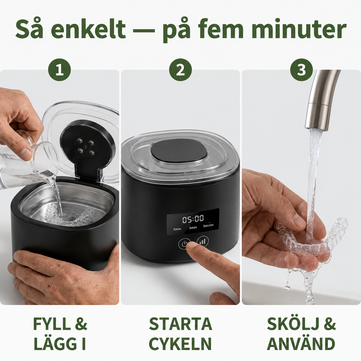 DentaPod™ – Ultraljudsrengöring för tandskena på 5 min