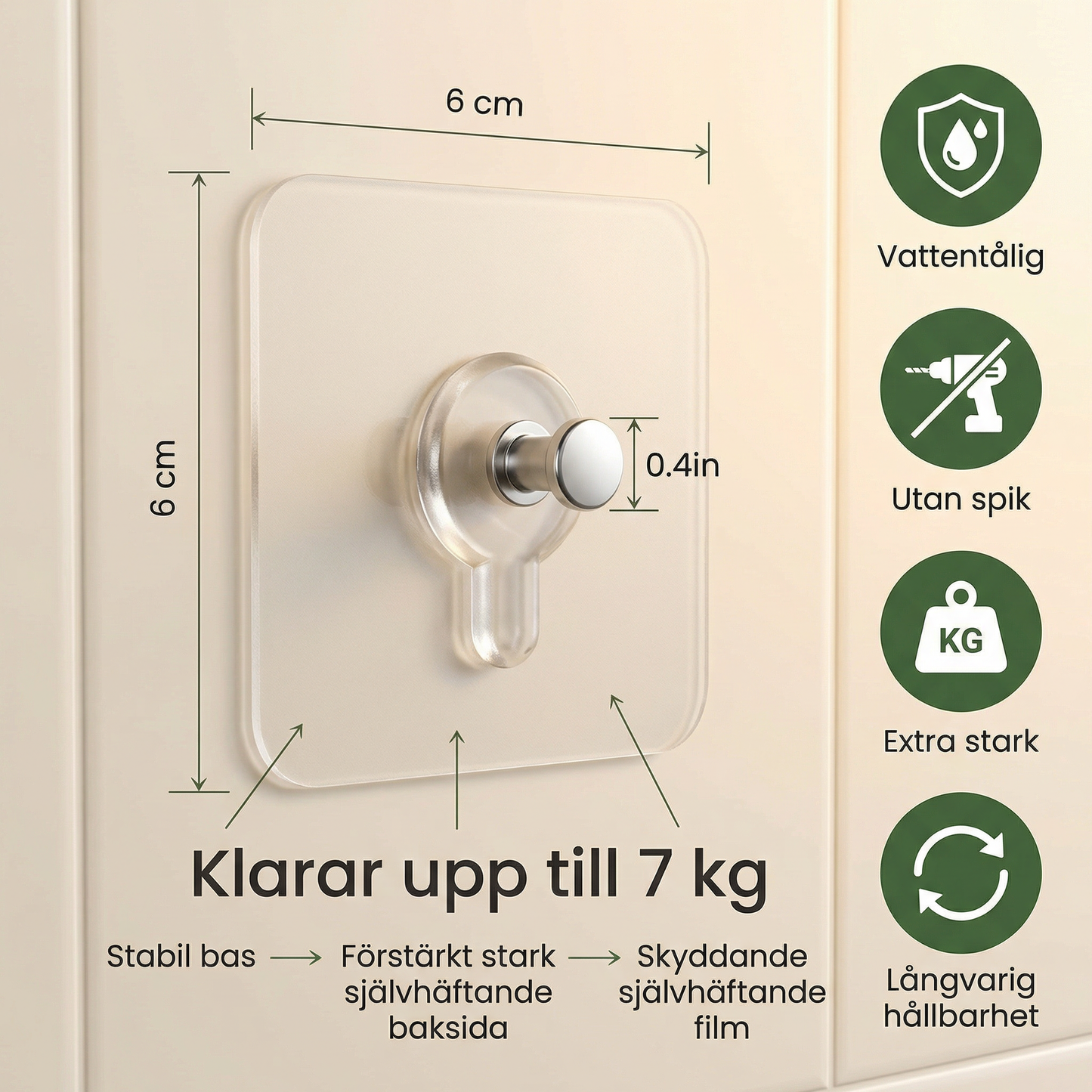 ClearMount™ – Väggkrokar med patenterat grepp – inga hål, inga märken